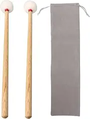 BQLZR Percussion Drumstick Mallet Stick 11.6 cm Length, Drum & Percussion Mallet for Xylophone, Glockenspiel, Wooden Block, Glockenspiel and Bells, Felt Hammer, Medium Hard Felt Head, Wooden Handle, 2