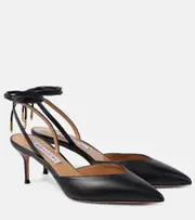 [Aquazzura] Aquazzura Beyond 65 leather slingback pumps AU 5 black
