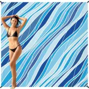 Beach Blanket Waterproof Sandproof 79" x 82"Beach Mat for 4-7 Adults with 4 P...