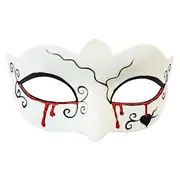 Day of the Dead Eye Mask - White with Bleeding Eyes