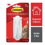 Command Hook, White, Plastic, 1 1/2 in D 17083 Command 17083 0051131921290