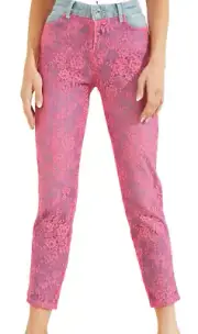 BNWT GUESS High-Rise 1981 Skinny Denim Jeans In Uxia Lace Wash Size 32 (14)