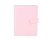 aerkesd Button Snap On Notebook Journal Agenda Planner Book Diary Faux Leather Cover-Pink A5