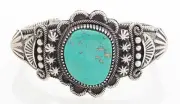 Native American Handmade Sterling Silver with Turquoise Bracelet by Richard Jim