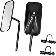 Perfeclan Motorcycle Rearview Mirror Side Mirror Easy Installation Practical Handlebar End Rearview Mirror for ATV Motorbike Parts, Black