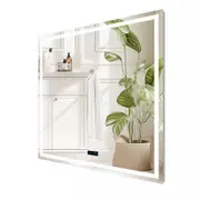 Square LED Bathroom Mirror with Bluetooth & Anti-Fog