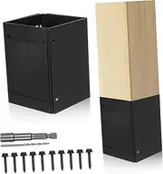 BESPORTBLE 1 Set Post Protection Kit Fence Post Base Protector Adjustable Post Protector Kit Adjustable Mailbox Post Protector Post Base Sleeve Adjustable Deck Post Sleeve Metal Black