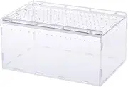 AIMALL Acrylic Reptile Terrarium, Transparent Insect Enclosure with Sliding Door, 11.8x7.9x5.9 Inch, Ideal for Tarantulas, Snails, Frogs, Geckos, and Small Reptiles