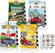 12x Car Racing Formula One F1 Party Decorations Supplies Birthday Paper Bag Kids Lolly Bag Favour Box Kraft Treat Box Gift Box Gable Box Gift Bag Themed Party Bag