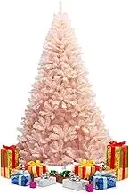 180 CM/210 CM Christmas Tree, Pink Artificial Tree w/ 617/937 Branch Tips, Metal Stand, 3-section Hinged Christmas Tree for Easy Assembly, 100% New PVC Material, Seasonal Holiday Decor for Home, Office, Store, Party (1.8M)