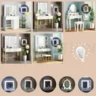 White Dressing Table Mirror Dresser Vanity Makeup Drawer Table with LED Lights