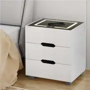 1X Artiss Bedside Table Wireless Charging White