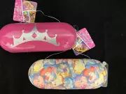 Disney Princess Eyeglass Sunglass Hard Case Lot 2 Pink Clamshell