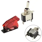 Red 12 Volt Toggle Covered Control On / Off Switch Car Boat Aircraft SPST LED