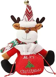 Christmas Bags,Cute Reindeer Knitted Doll Candy Bag | Christmas Candy Bags Drawstring Bags for Holiday Presents Favors Strop-au