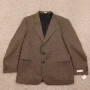 Dino Giovanni Blazer Mens 42 Brown Geometric Two Button Ventless New