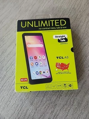 Simple Mobil Alcatel TCL A3 32GB Black 5.5" Display Android 11.0 Prepaid phone