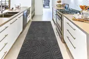 Non Slip Carpet Runner Rug, Machine Washable, Rubber Backing, Plain Dark Gray