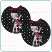 Car Coasters Set of 2 Cup Holder Insert Polka Dot
