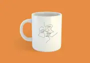 Valentine's Day Mug Valentine’s Day Minimal Illustration Mug Customized Gift F