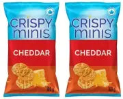 Quaker Crispy Minis Cheddar Flavor Brown Rice Chips, 100g (2 Pack)