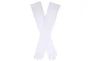 Dents Womens Long Sheer Tulle Gloves in White