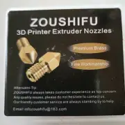 ZOUSHIFU 20 pcs. 3D Printer Nozzle 0.4mm Ender 3 Extruder Nozzles, Brass, New.