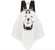 SS20 MOSCHINO Couture Jeremy Scott White Pumpkin Face Ghost Backpack Trick/Chic