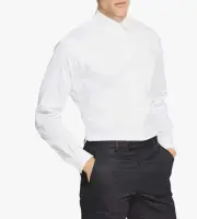 Van Heusen Medium White Dress Shirt Regular Fit Wrinkle Free 15.5 Neck Long Sl.