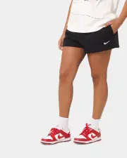 [Nike] Nike Women's Nike Sportswear Style Fleece High-waisted Shorts Black/sail - Size 14 (XL) 14 (XL) Black/Sail
