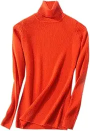 [SANGTREE] Women's Turtleneck Basic Great Stretchy Slim Fit Sweater