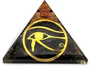 Shungite Crystal Orgonite Pyramids with Eye of Horus Symbol | Orgone Generator Crystal Pyramids for Positive Energy (Orgone Pyramid EMF Protection)