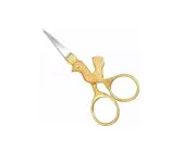 3 Rooster Decorative & Emboridery Scissor, 3.3/4", Gold Plated Handles
