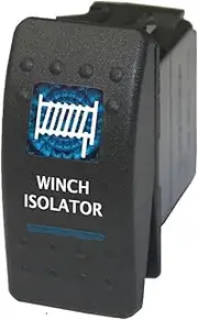 12V/24V ON-OFF Carling type Rocker Switch WINCH ISOLATOR 550B Universal fits Toyota Nissan Holden Mitsubishi Ford Amarok etc. LED blue