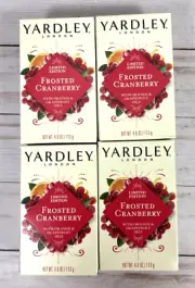 Yardley London Frosted Cranberry Bar Soap Limited Edition Orange Grapefruit 4Pck