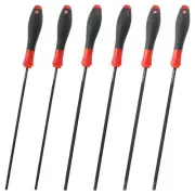 6Pcs Chainsaw Chain Sharpening File 4mm/5.2mm/5.5mm with Black Steel Sharpener
