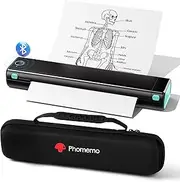 Phomemo Portable Wireless Printer, M08F Bluetooth Mobile Inkless Printer Support A4 Size Compatible with Phone Laptop