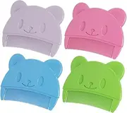 NULYLU Toddler Bath Silicone Brush Bear Shape 4pcs Baby Shampoo Scalp Massager