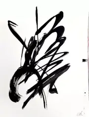 CORBELLIC MONOCHROMATIC 12X12 SPANISH BIRD GALLERY INK PAINTING SIGNED ORIGINAL