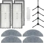 [Home Times] Vacuum Accessories for Roborock S8 Pro Ultra Replacement Set Hepa Filters Reusable Hard Floor Cloth Expert Wet Microfiber Soft Pad (S8 Pro Ultra Pads-4 Mop Pads+4 Filters+4 Side Brush)