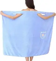 [Generic] Shower Wrap Towel for Women, Shower Absorbent Bath Wrap Body Towel, Bathrobe with Pocket Lightweight Quick Dry for Home Spa Travel