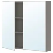 ENHET mirror cabinet with 2 doors, grey, 80x17x75 cm