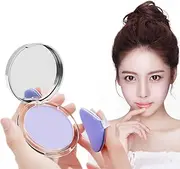 Lavender Matte Powder, Lavender Matte Powder Oil Control, Polvo Compacto with Mini Powder Puff, Powder for Silky Blurring Oil Control Long-Lasting Makeup (2Pcs)