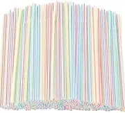 100 PCS 20cm Long Multiple Colors Stripes Straws, Suitable for Various Drinks, Juice (Multicoloured)