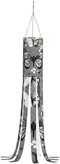 Halloween Garden Gray Teal Butterfly Windsock Lights Halloween Lighted Windsock for Patio Yard Pathway Party Decor