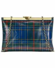 Patricia Nash Shoulder Bag Tartan Asher Clutch Plaid Leather Chain Strap NWT