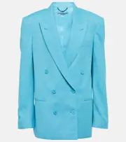 [Stella McCartney] Stella McCartney Double-breasted twill blazer AU 2 blue