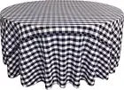 Tccheck120R-Navyk72 Polyester Gingham Checkered Tablecloth, White & Navy - 120 I