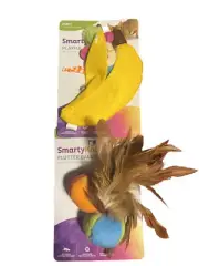 SmartyKat Feather Cat Toys Flutter Ball 2-Pack