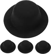WESIEVYA 4pcs Doll Hat Handmade Small Wide Brim Hats for Chic Accessory for Dolls Snowmen for Crafts Festive Celebrations